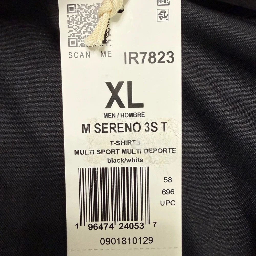 Adidas Mens Sporty Sereno 3S Aeroready Training Lightweight Shirt Black White XL
